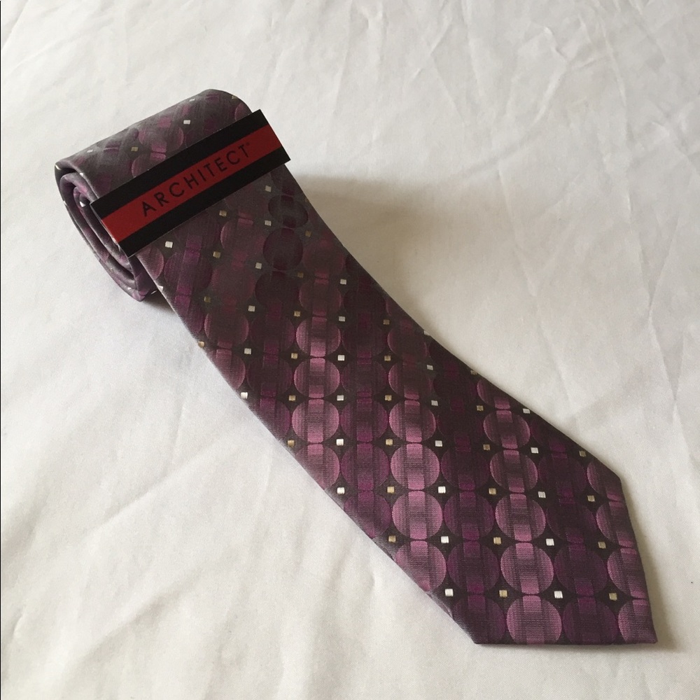 Architect Purple Gray Pattern Tie